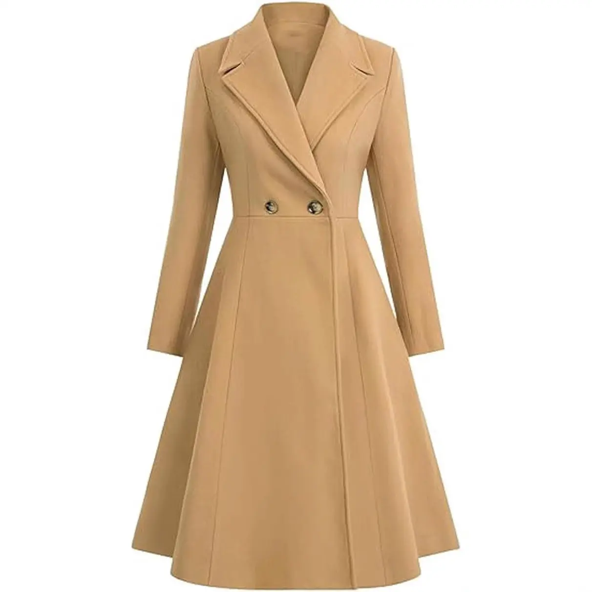 Women's Long Lapel Double Breasted Trench Coat Women's Long Lapel Double Breasted Trench Coat