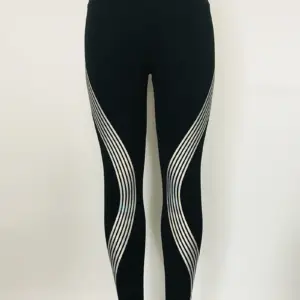 Reflective Leggings Glow in the Dark Night Light Laser Stripes Fitness Yoga Pants Tights Tracksuit Women