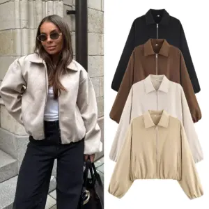 Hem-zip Jacket Baseball Uniform Coat Womens