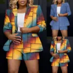 38821b18-5175-4031-b89d-19f74058c32d.webp Printed Grid Women’s Long Sleeve Single-Button Blazer