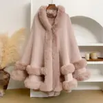 Warm Knitted Shawl Cape Coat Cardigan for Layering 142 x97 cm
