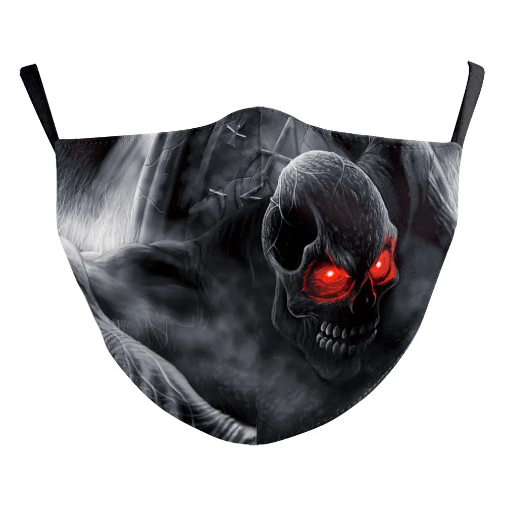 Double-Layer Halloween Digital Printing Face Mask - Adult Double-Layer Halloween Digital Printing Face Mask - Adult
