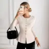 Elegant Women’s Tweed-Look Crew Neck Knit Sweater Elegant Women’s Tweed-Look Crew Neck Knit Sweater