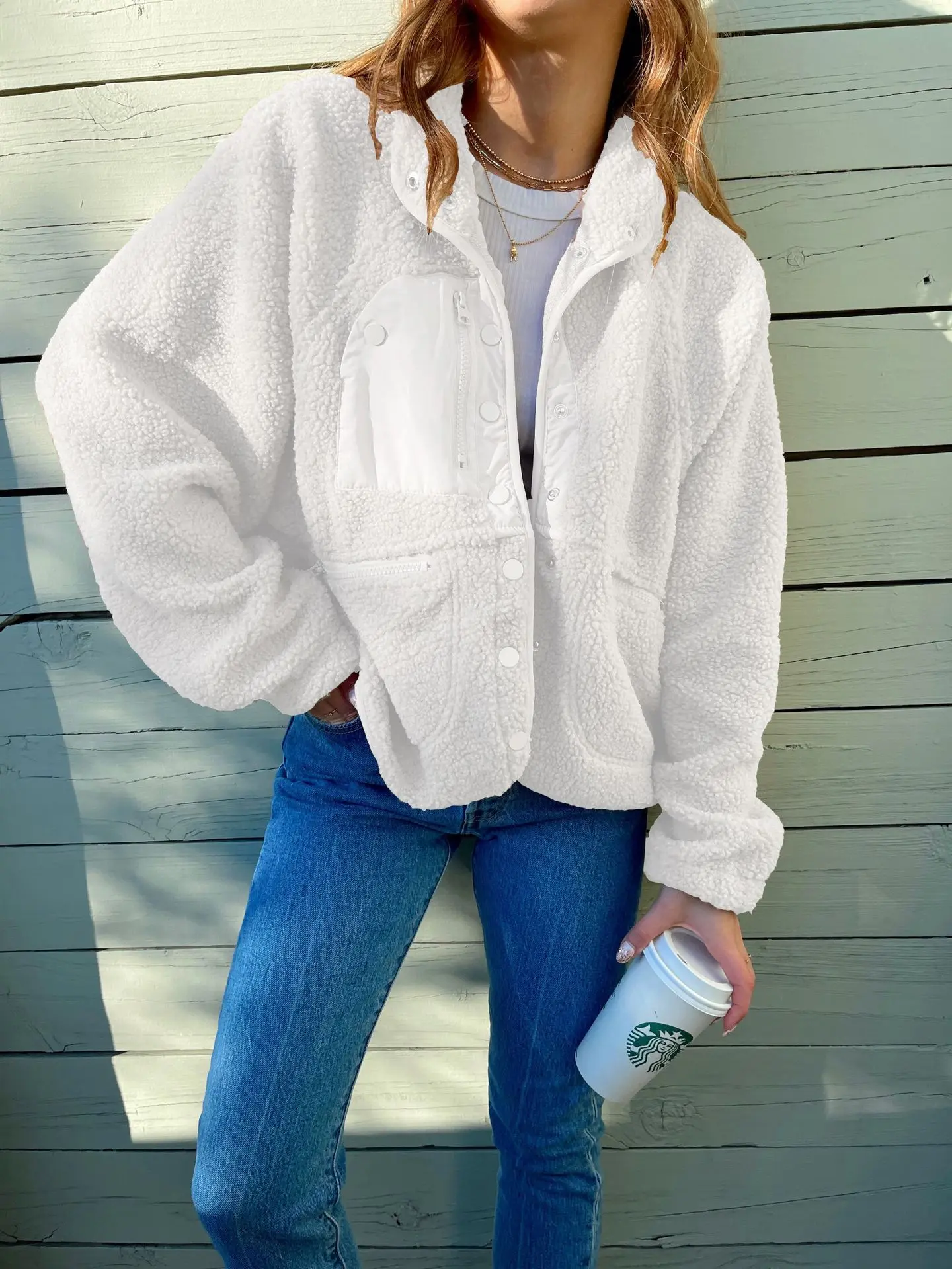 Short Cardigan Plush Jacket Lamb Wool Coat Short Cardigan Plush Jacket Lamb Wool Coat
