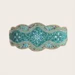 Ethnic Beaded Waist Seal with Hemp Rope, Wide 74 cm