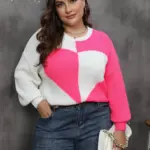 3b6d603a-d22f-49c3-a355-b81cc955f56f.webp Pullover Knitted Sweater Heart Patchwork Contrasting Color Sweater Women
