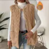 Double-Sided Fleece Women’s Plush Vest with Diamond Pattern