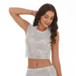 Women's Sexy Backless Slim-fit Crew Neck Tank Top