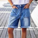 3c9eeaab-4707-4e48-931e-7434eccc95ab.webp Comfort Stretch Mid-Rise Bermuda Straight-Leg Denim Shorts