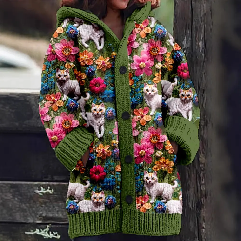 Womens 3 D Christmas Print Cape Jacket with Regular Fit Womens 3 D Christmas Print Cape Jacket with Regular Fit
