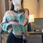 Colorful Loose-fit Striped Knit Sweater