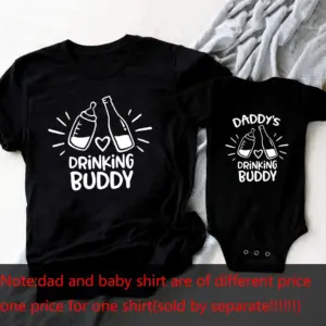 Cute Funny Father Son T-Shirt Set for Parent-Child Matching