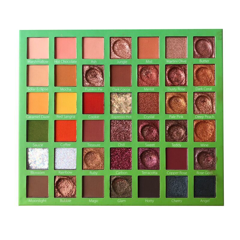 High-Pigment Green 30-Color Eyeshadow Palette with Matte Finish