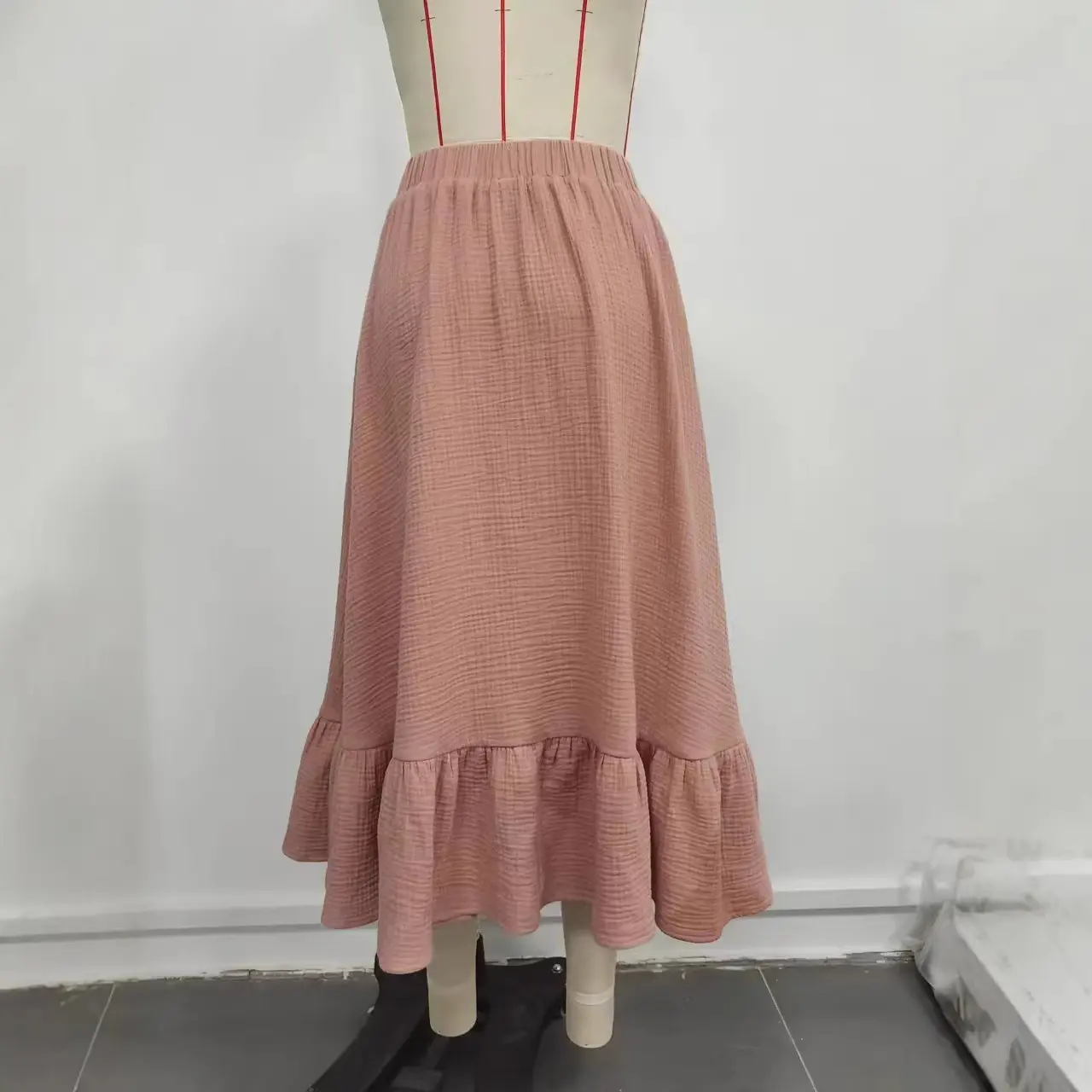 High Waisted Layered Pleated Midi Skirt High Waisted Layered Pleated Midi Skirt