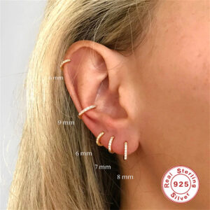 Simple Color Zircon Ear Ring Girl