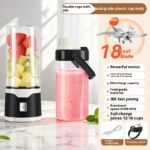 Multifunctional Rechargeable Electric USB Juicer Cup Double Cup Handheld Mixer Cup 500 ML Blending Juice Cup Outdoor