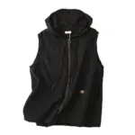 Relaxed Hooded Cotton Blend Vest for Easy Layering, Sleeveless