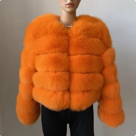 Thickened Faux Fox Fur Patchwork Coat for Winter Warmth