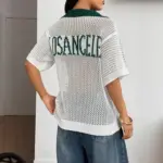Women's Retro Casual Hollow-Out Preppy-Style Knitted Top
