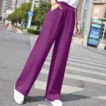 40dfd2f8-69a8-498a-a789-90b9be0f521d.webp Draping Wide Leg Cotton-Linen Pants for Women, Elastic Waist