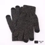 Warm Wool Knitted Touchscreen Gloves, Free Size Unisex