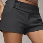 Tailored Slim-Fit Suit Shorts with Double-Breasted Waist