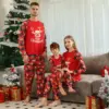 European And American Long Sleeve Home Wear Printed Plaid Christmas Suit
