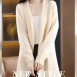 Cozy Womens Knit Cardigan with Relaxed Fit, Mid-Length