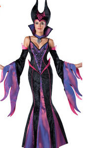 Velvet Satin Halloween Queen Costume for Adult M-L