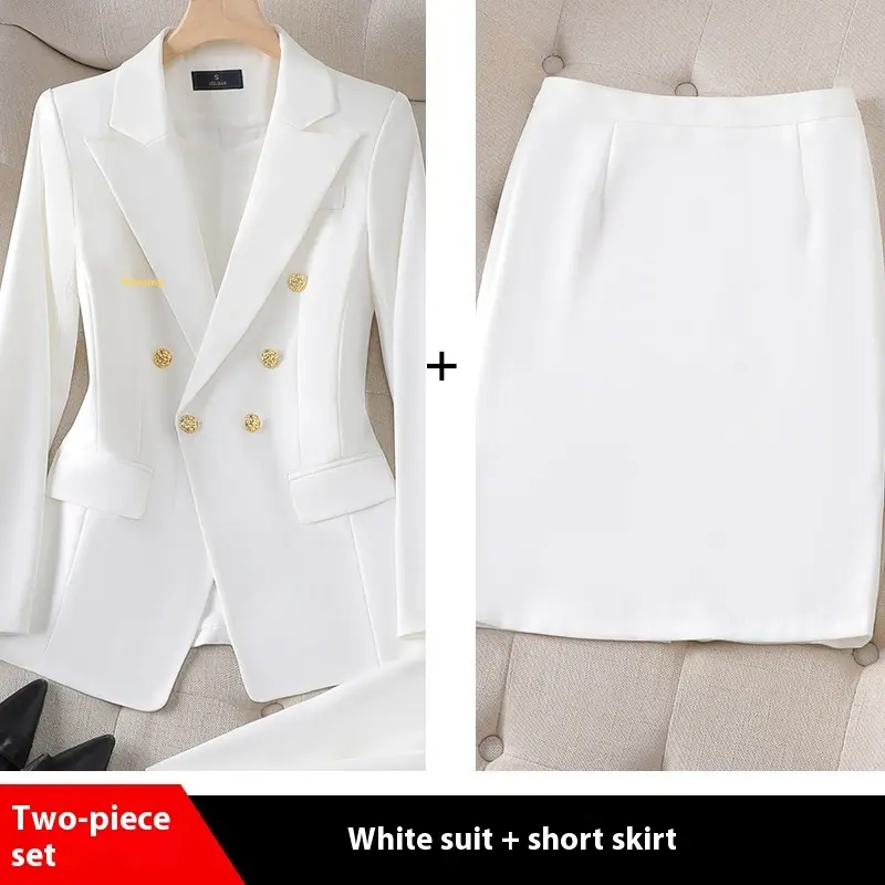 Event-Ready Tailored Polyester Women’s Suit Set with Coat