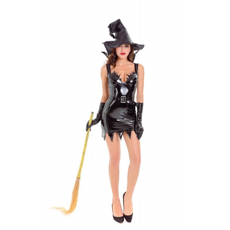 Witch Cosplay Costume for Adults with PU Leather Print Witch Cosplay Costume for Adults with PU Leather Print