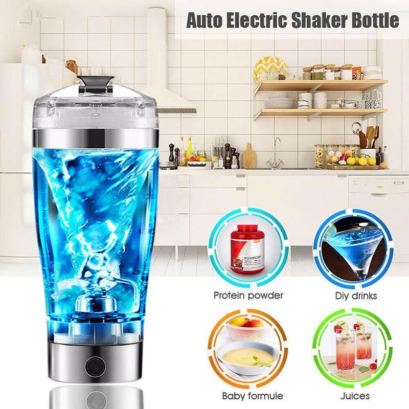 Rechargeable USB Electric Protein Shaker Bottle, 450/600 ml