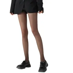 Sheer Black High-Waist Ultra-Thin Tights for Daily Wear
