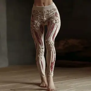 New Retro 3D Digital Print Pattern Women's Sports Yoga Pants