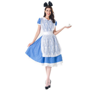 Women’s Maid Costume Uniform for Adult Stage, Polyester
