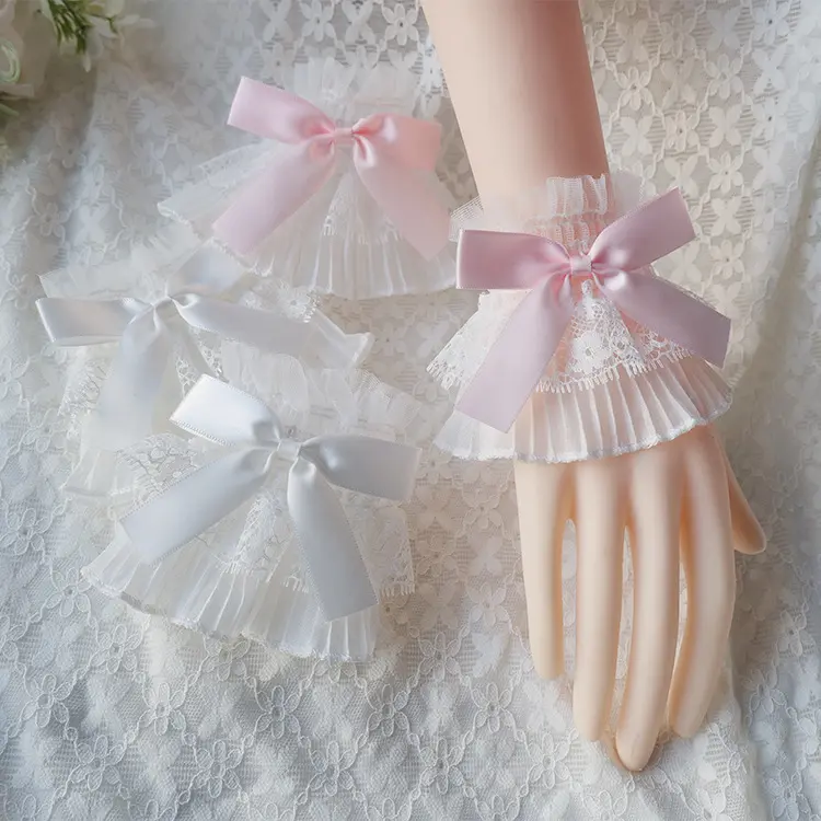 Lightweight Bow Lace Wristband for Women, 200 in Length