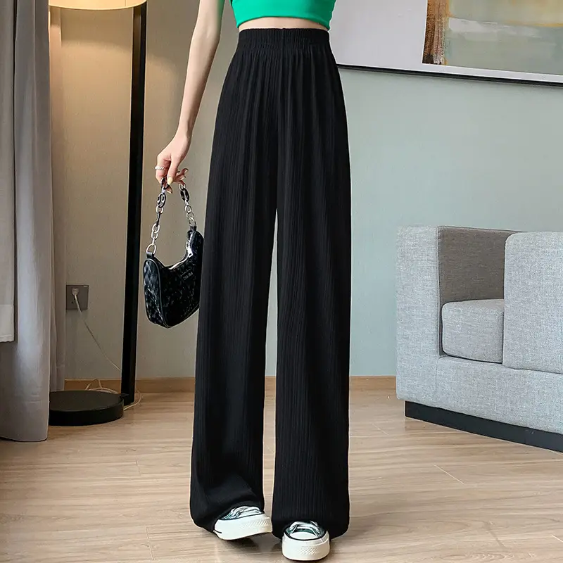 Loose Straight Casual Ice Silk Wide-leg Pants Women