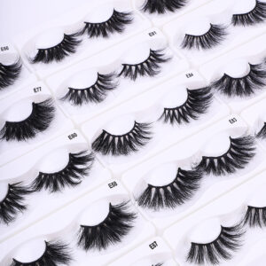 Handmade Mink Hair False Eyelashes, 25 mm Black 15 Styles