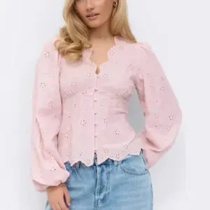 Slim Fit Lace-Trim Cotton Women’s Shirt with Princess Sleeves