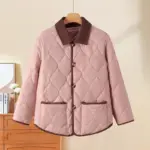 Warm Women’s Mid-Length Polyester Coat with Thick Fabric