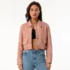 Women's Long-sleeved Fashionable Faux Leather Jacket