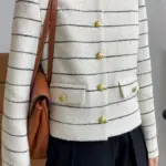 Striped Womens Short Single-breasted Jacket