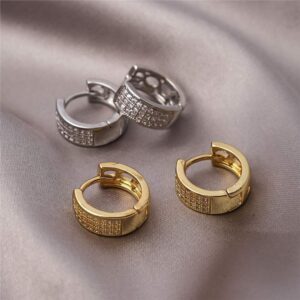 Light-Luxury Geometric Oval Copper Ear Clips for Women