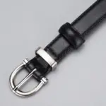 Women's First-Layer Cowhide All-Match Black Slim Belt