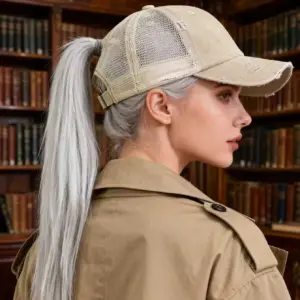 Solid-color, Frayed, Washed-out, Distressed, Mesh-patterned Cap - A Trendy, Youthful, Versatile Baseball Cap That Suits Both Daily Commuting And Outdoor Activities.