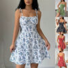 Flattering Floral Print A-Line Dress, Mid-Waist Summer