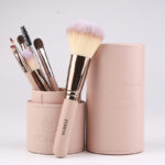 Soft Artificial Fiber Makeup Brush Set with Aluminum Handles