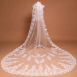 Long tail lace veil
