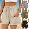 Comfortable Elastic-Waist Pocketed Drawstring Shorts for Women Comfortable Elastic-Waist Pocketed Drawstring Shorts for Women