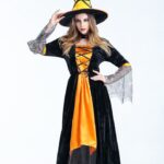 Scary Witch Sorceress Costume for Halloween, Polyester